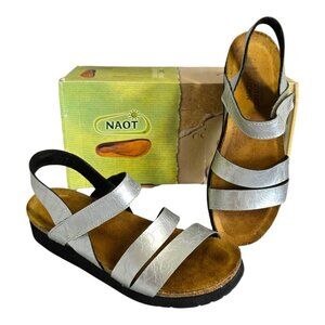 NAOT Sharon Sandals Aluminum Foil Silver Women's Size 39 - US 8-8.5 w/ Box